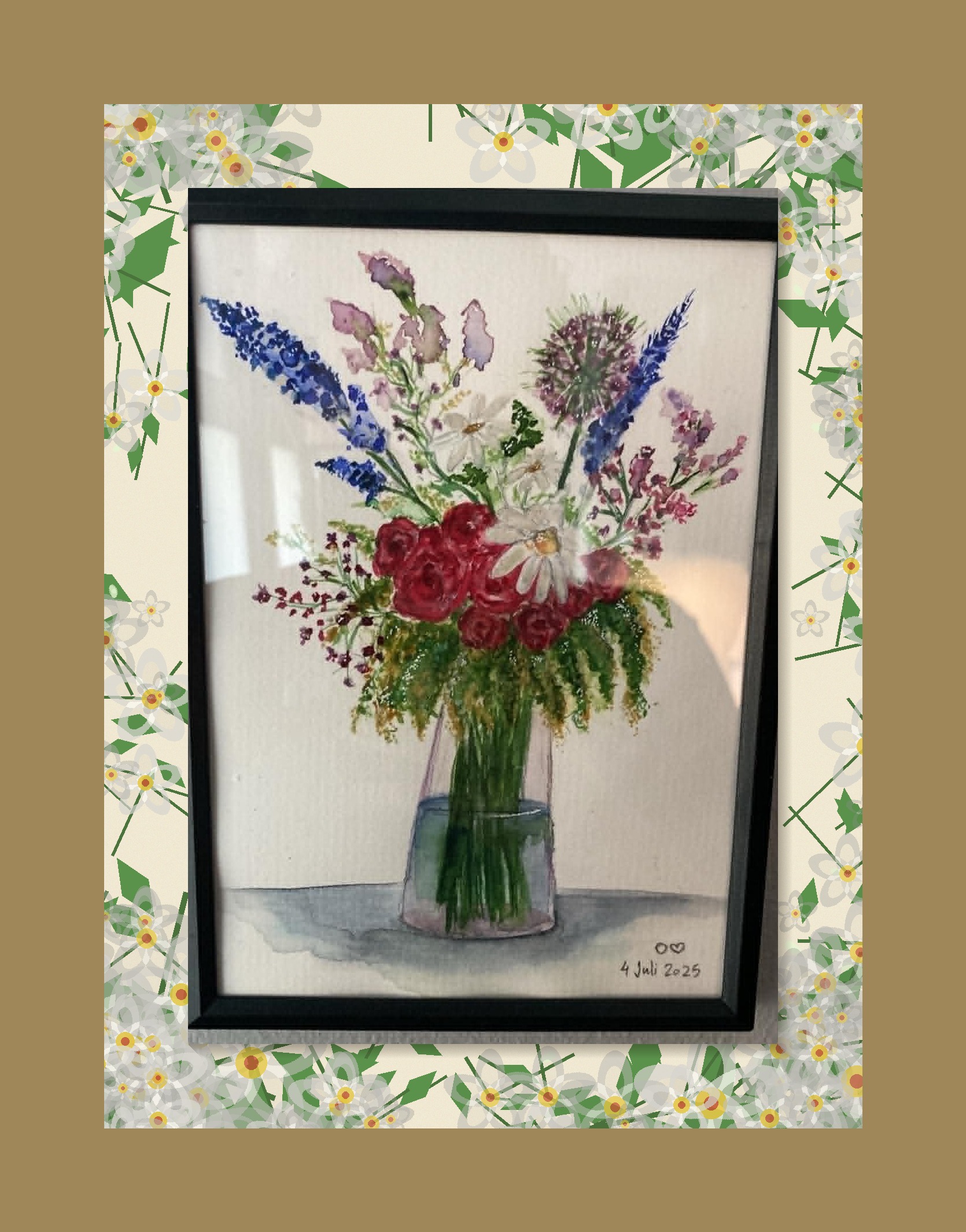 Watercolour flower bouquet by Maya