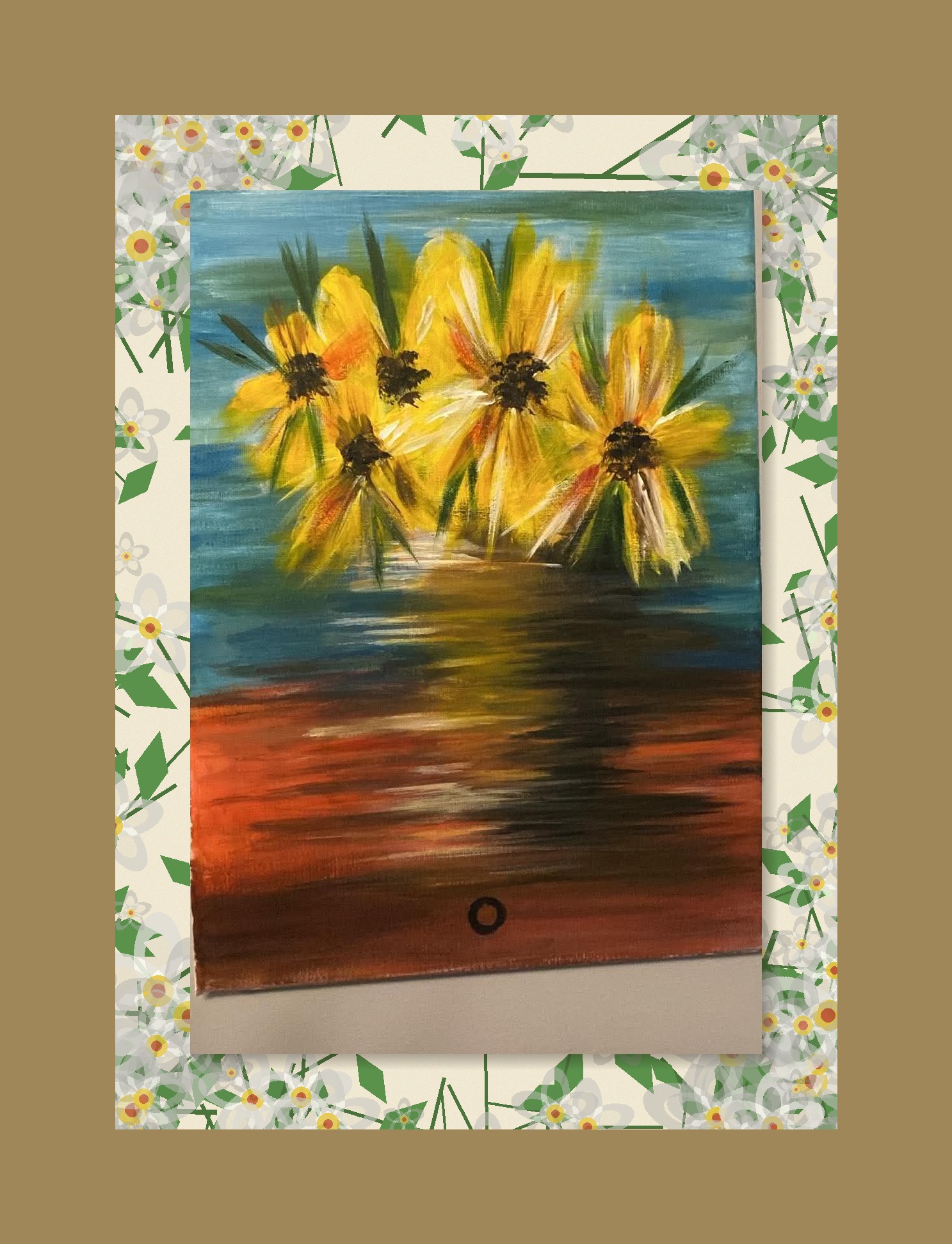 Acrylic sunflowers by Maya