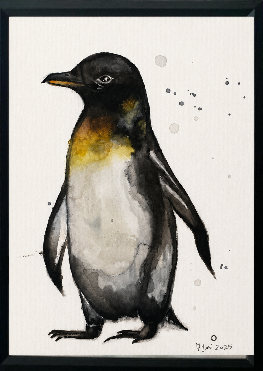Watercolour penguin portrait
